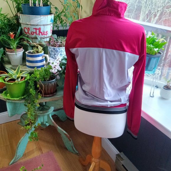 Vintage 1980s Track & Court Zip Sweatshirt Jacket Maroon Gray Men's Size M - Picture 2 of 10